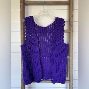 Vintage crochet vest. No tags size xl/2x